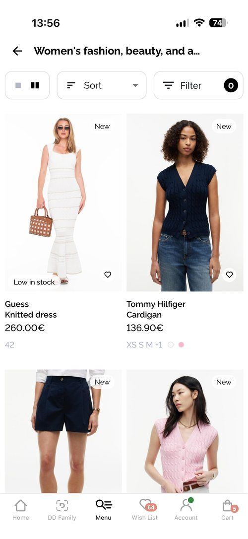 Denim Dreami äpi tootenimekiri